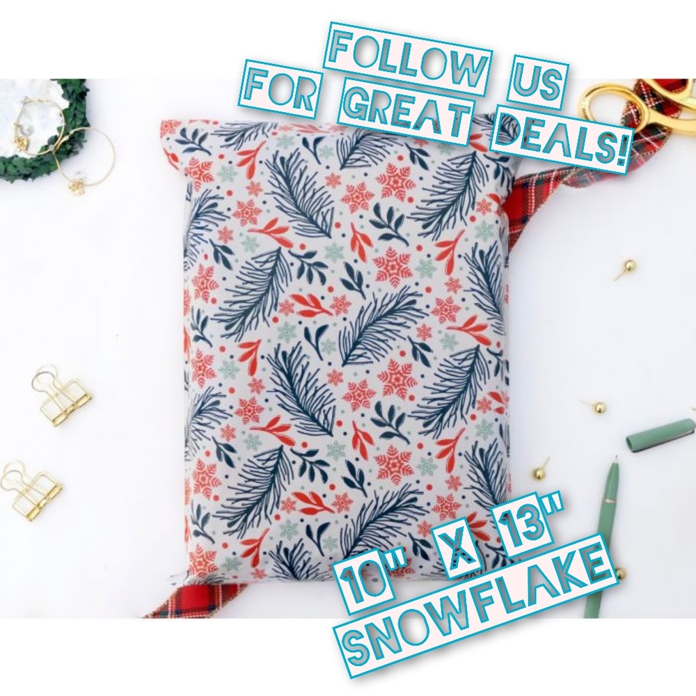100 Snowflake 10" x 13" Poly Mailers